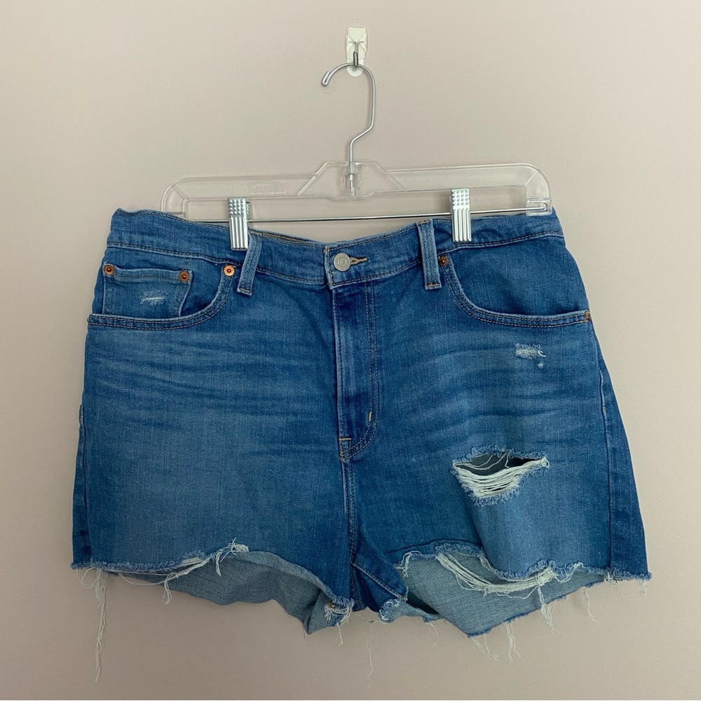 Levi's High Rise Distressed Denim Cutoff Short Shorts 33